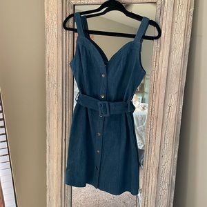 Belted denim wild honey dress!